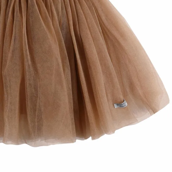 Donsje Amsterdam Dresses and Skirts Girls Pien Skirt Warm Sand Metallic