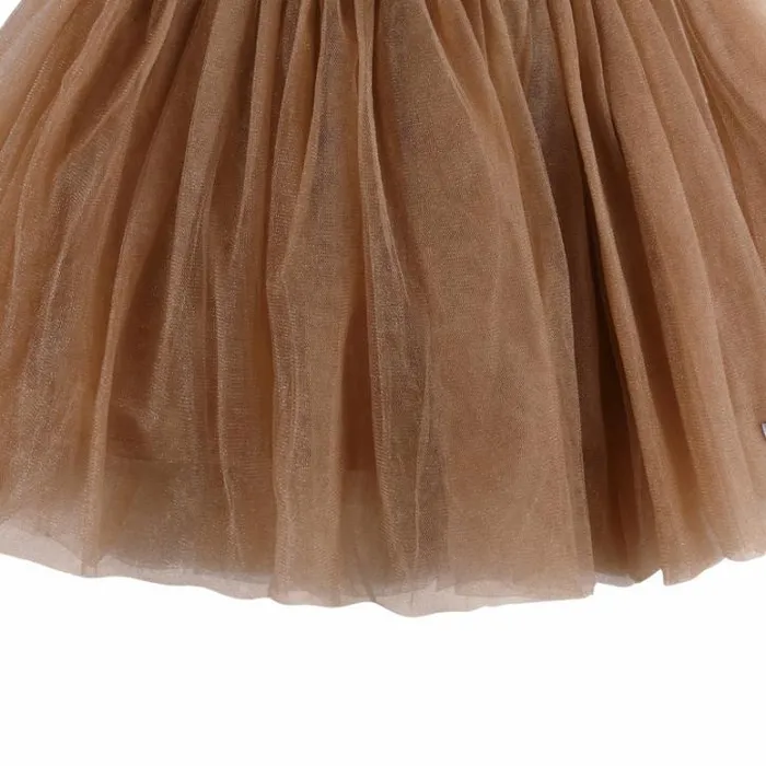 Donsje Amsterdam Dresses and Skirts Girls Pien Skirt Warm Sand Metallic