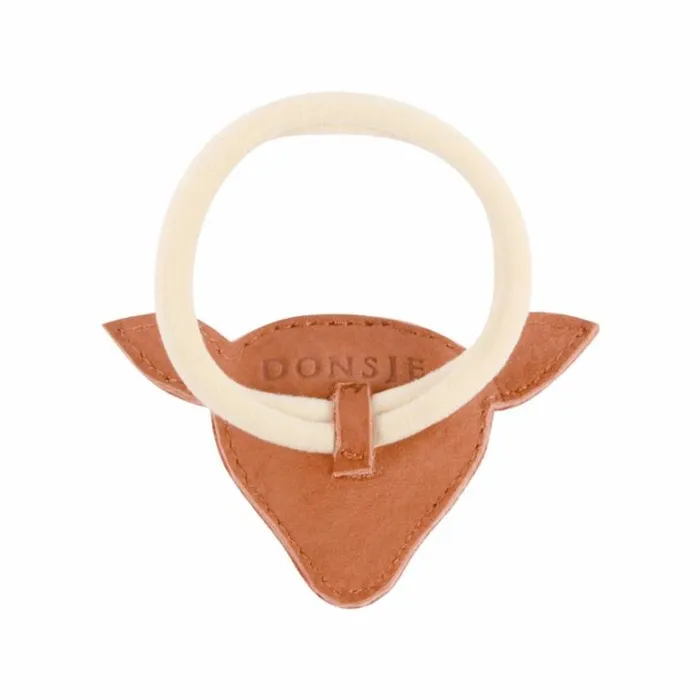 Donsje Amsterdam Hair Accessories Girls Josy Classic Hair Tie Walnut Nubuck