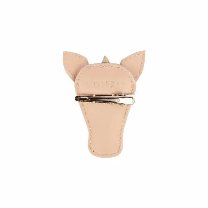 Donsje Amsterdam Hair Accessories Girls Josy Special Hairclip Light Rose Leather
