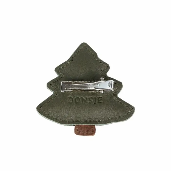 Donsje Amsterdam Hair Accessories Girls Wonda Hairclip Olive Leather