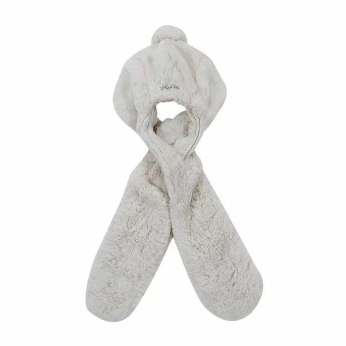 Donsje Amsterdam Hats and Mittens Girls Huffy Hat Off White Teddy