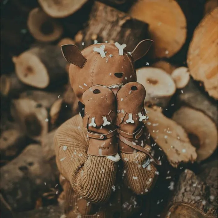 Donsje Amsterdam Hats and Mittens Girls Kapi Special Hat Hazelnut Nubuck