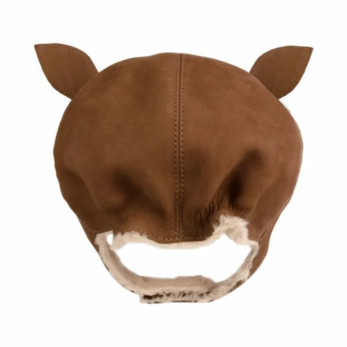 Donsje Amsterdam Hats and Mittens Girls Kapi Special Hat Hazelnut Nubuck