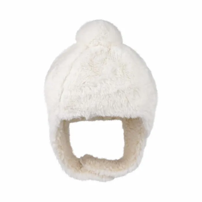 Donsje Amsterdam Hats and Mittens Girls Pila Hat Off White Soft Faux Fur