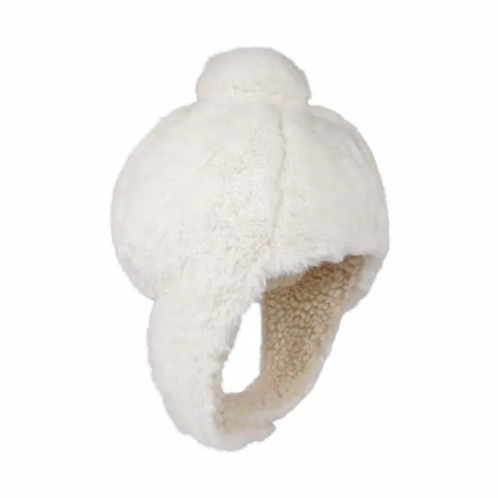 Donsje Amsterdam Hats and Mittens Girls Pila Hat Off White Soft Faux Fur