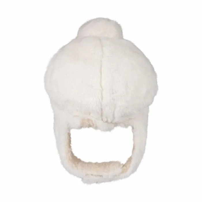 Donsje Amsterdam Hats and Mittens Girls Pila Hat Off White Soft Faux Fur