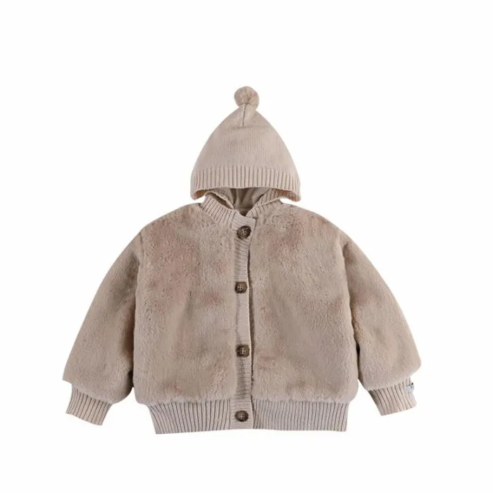 Donsje Amsterdam Jackets and Gilets Baby Birie Jacket Soft Sand Teddy