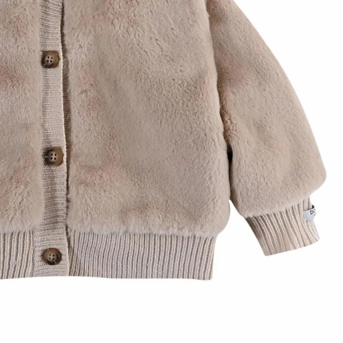 Donsje Amsterdam Jackets and Gilets Baby Birie Jacket Soft Sand Teddy
