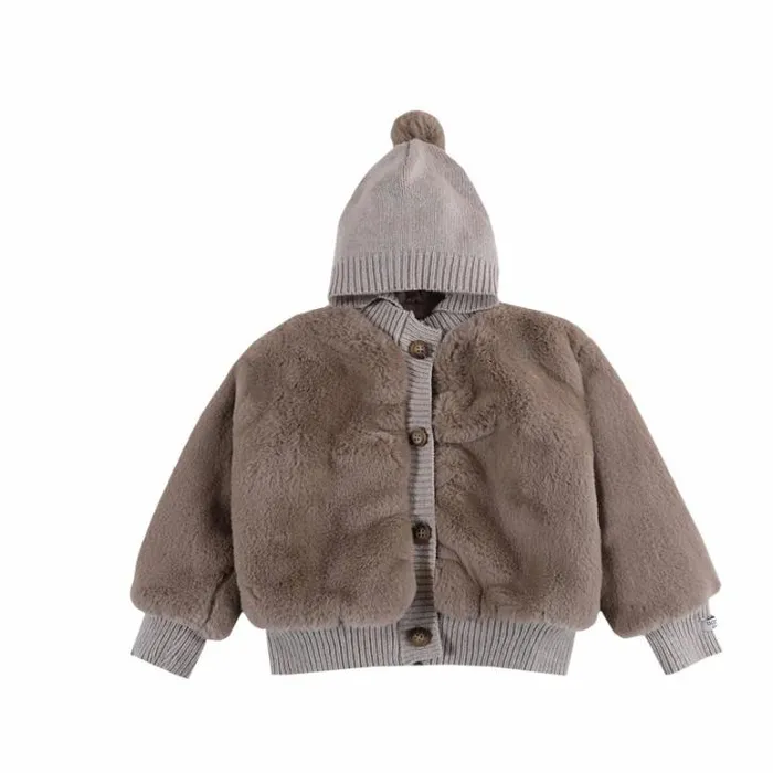 Donsje Amsterdam Jackets and Gilets Baby Birie Jacket Taupe Teddy