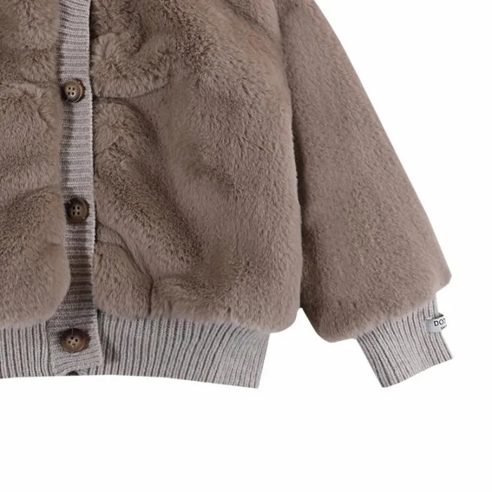 Donsje Amsterdam Jackets and Gilets Baby Birie Jacket Taupe Teddy