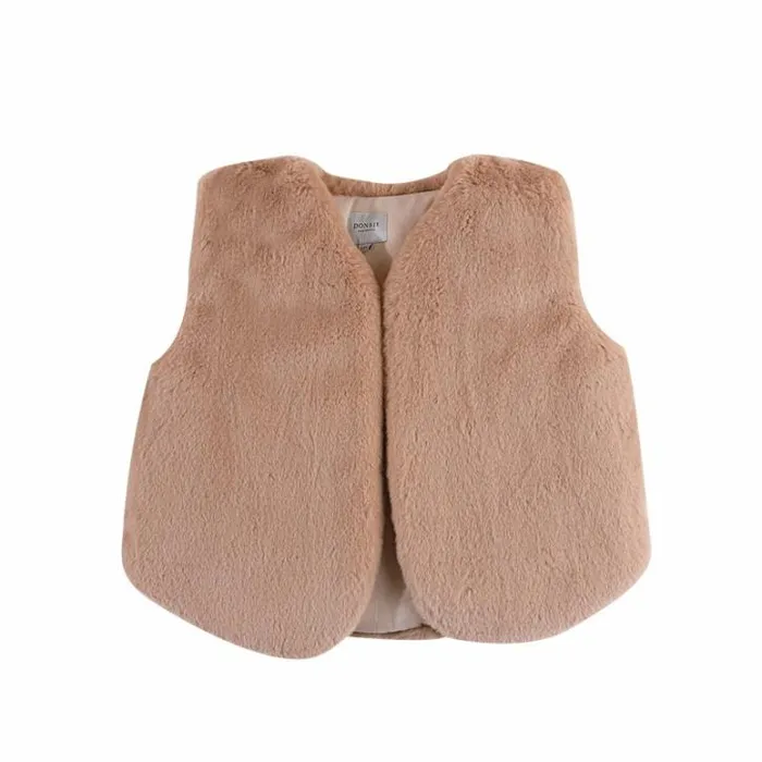 Donsje Amsterdam Jackets and Gilets Baby Pimmy Gilet Cloudy Rose Teddy