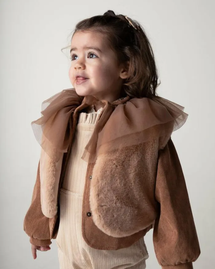 Donsje Amsterdam Jackets and Gilets Baby Pimmy Gilet Cloudy Rose Teddy