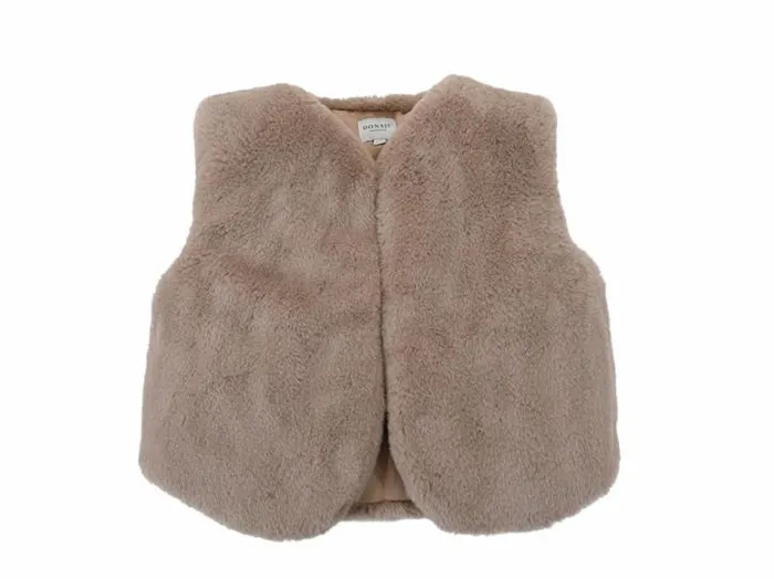 Donsje Amsterdam Jackets and Gilets Baby Pimmy Gilet Taupe Teddy