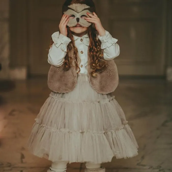 Donsje Amsterdam Jackets and Gilets Baby Pimmy Gilet Taupe Teddy