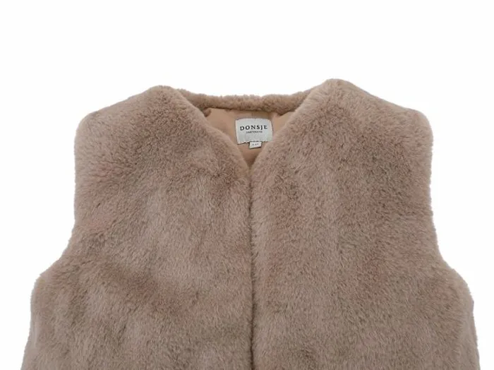 Donsje Amsterdam Jackets and Gilets Baby Pimmy Gilet Taupe Teddy