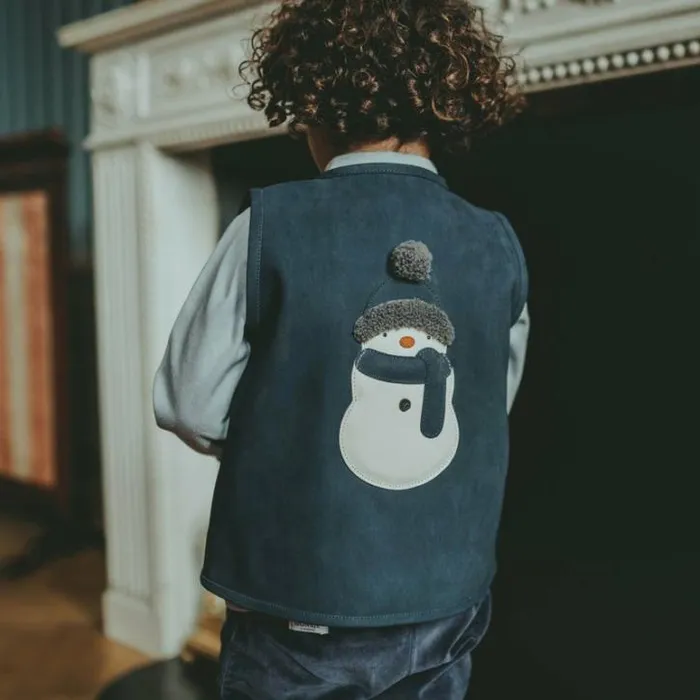 Donsje Amsterdam Jackets and Gilets Boys Lige Gilet Navy Nubuck