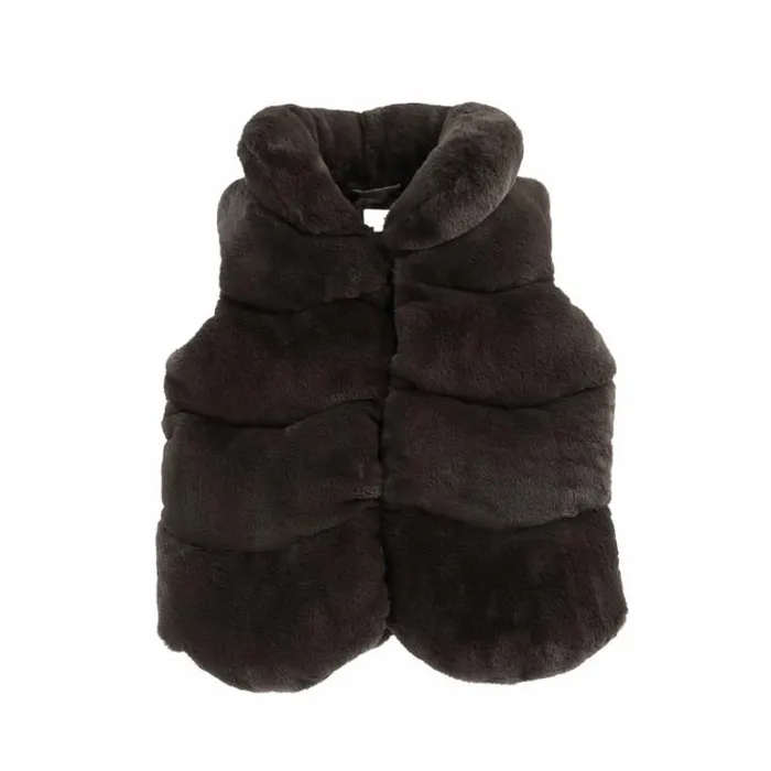 Donsje Amsterdam Jackets and Gilets Girls Jane Bodywarmer Forest Brown Teddy