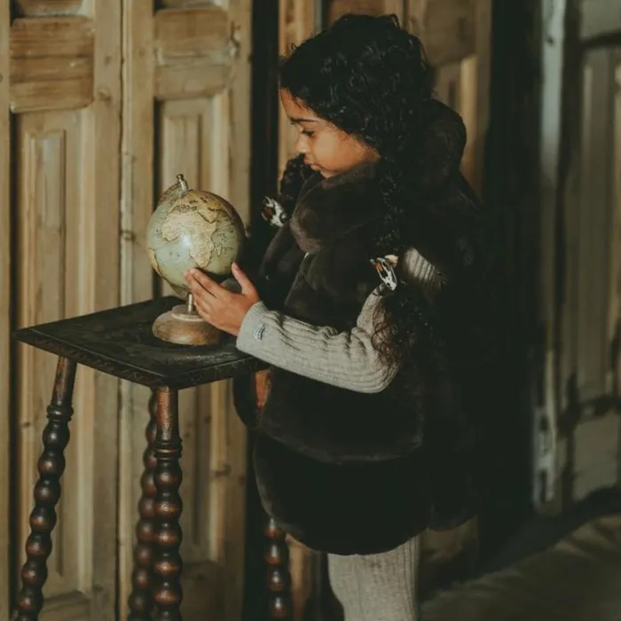 Donsje Amsterdam Jackets and Gilets Girls Jane Bodywarmer Forest Brown Teddy