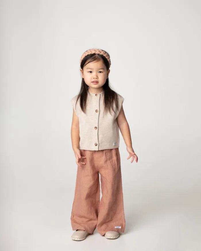 Donsje Amsterdam Jackets and Gilets Girls Laire Vest Lavender Brown Melange