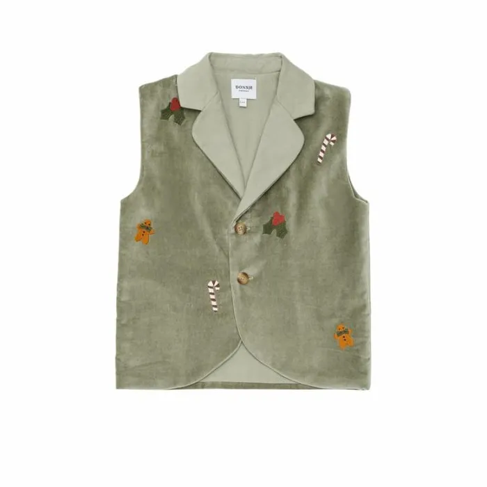 Donsje Amsterdam Jackets and Gilets Girls Mauck Gilet Dusty Green