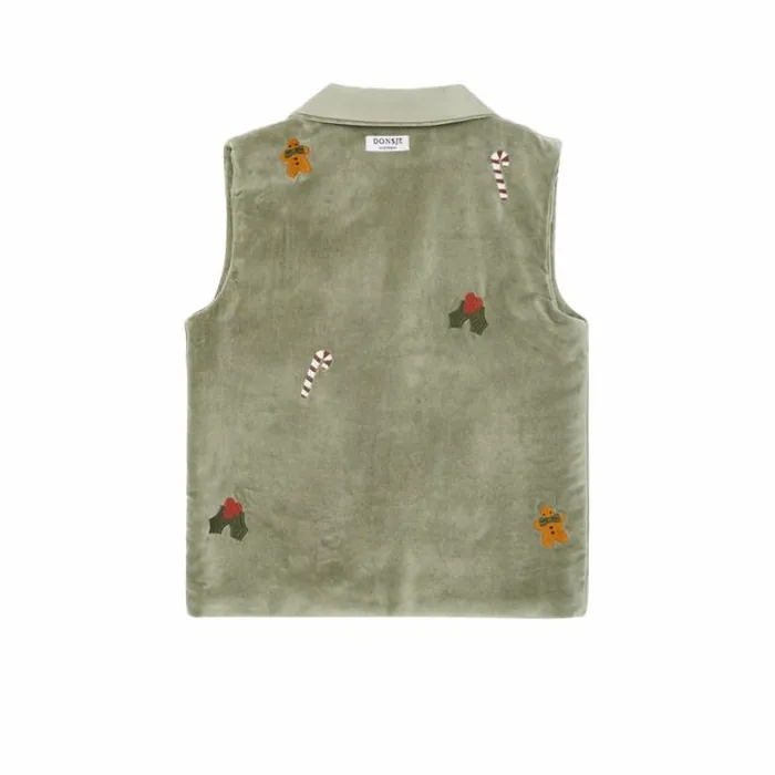 Donsje Amsterdam Jackets and Gilets Girls Mauck Gilet Dusty Green