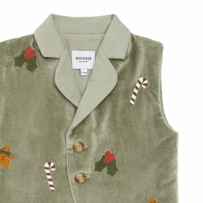 Donsje Amsterdam Jackets and Gilets Girls Mauck Gilet Dusty Green