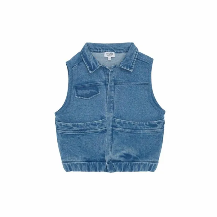 Donsje Amsterdam Jackets and Gilets Girls Padd Denim Gilet Vintage Blue