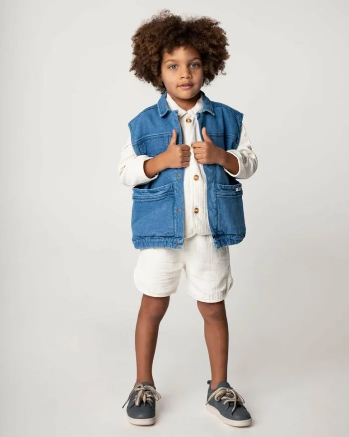Donsje Amsterdam Jackets and Gilets Girls Padd Denim Gilet Vintage Blue