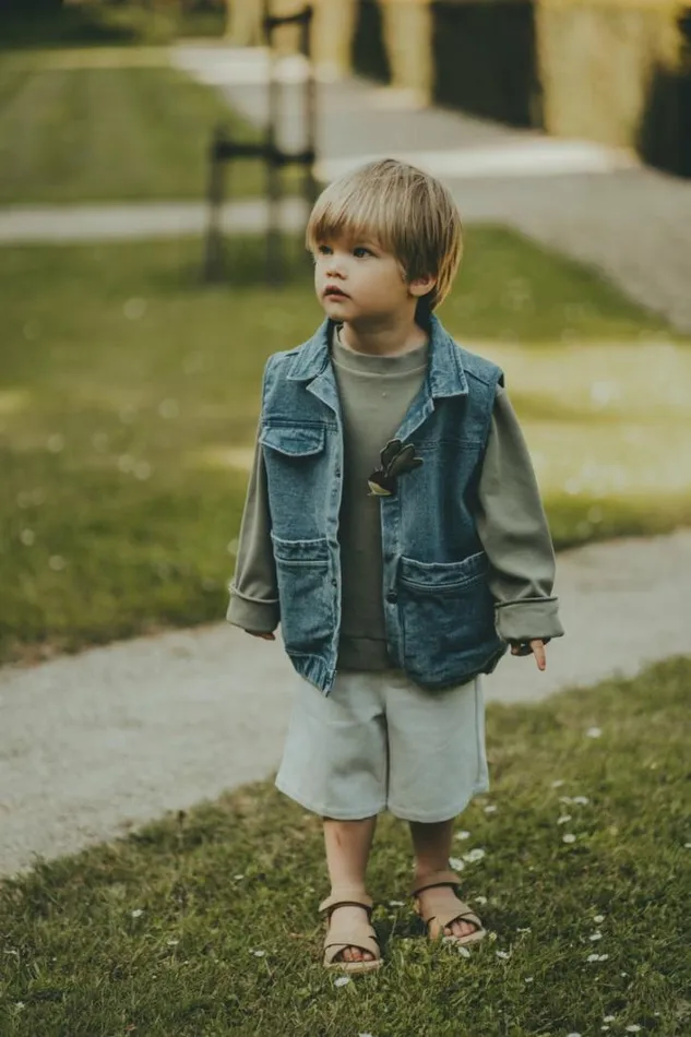 Donsje Amsterdam Jackets and Gilets Girls Padd Denim Gilet Vintage Blue