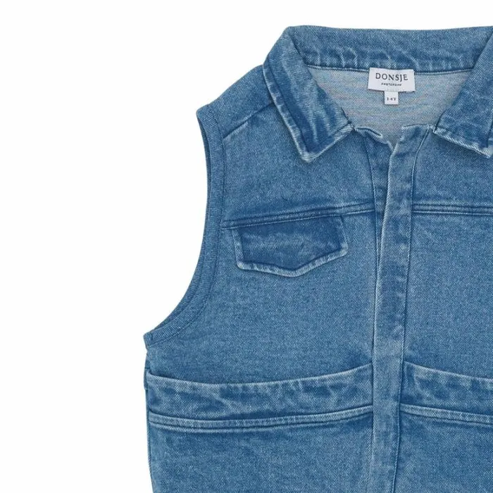 Donsje Amsterdam Jackets and Gilets Girls Padd Denim Gilet Vintage Blue