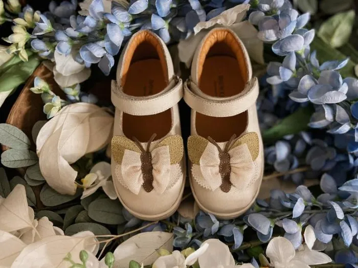 Donsje Amsterdam Low Shoes Girls Angielle Ballerinas Cream Leather