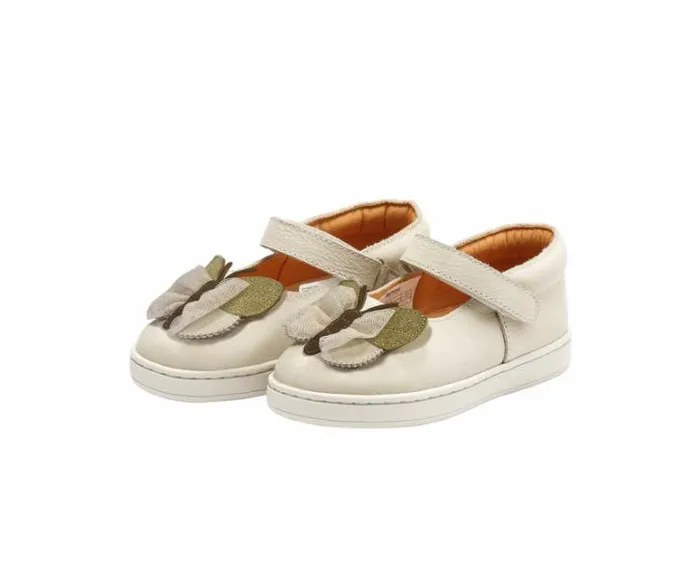 Donsje Amsterdam Low Shoes Girls Angielle Ballerinas Cream Leather