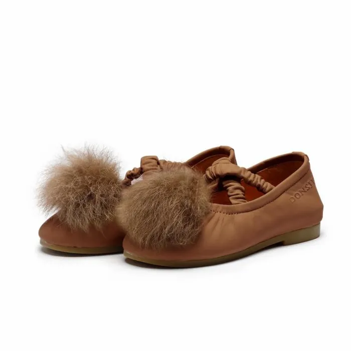 Donsje Amsterdam Low Shoes Girls Izebella Ballerinas Walnut Sheep Leather