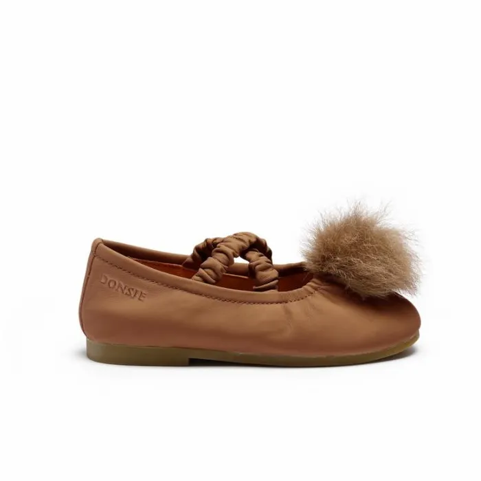 Donsje Amsterdam Low Shoes Girls Izebella Ballerinas Walnut Sheep Leather