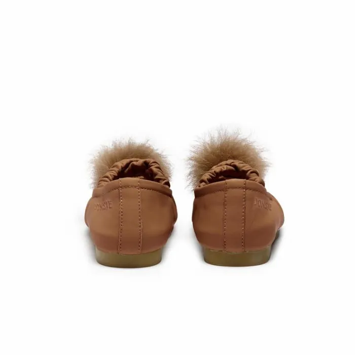 Donsje Amsterdam Low Shoes Girls Izebella Ballerinas Walnut Sheep Leather
