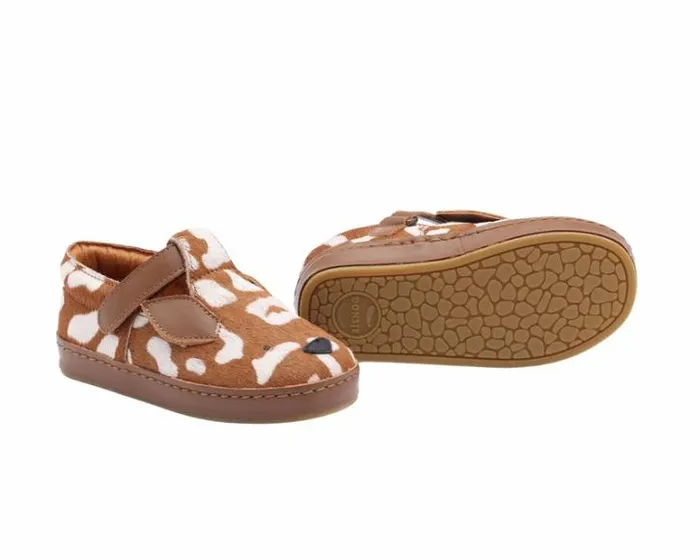Donsje Amsterdam Low Shoes Girls Xan Exclusive Brown Spotted Cow Hair