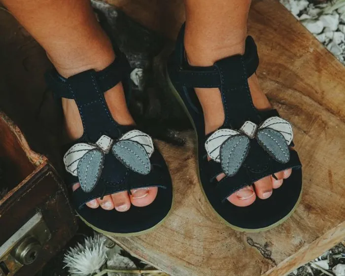 Donsje Amsterdam Sandals Girls Iles Sky Sandals Navy Nubuck