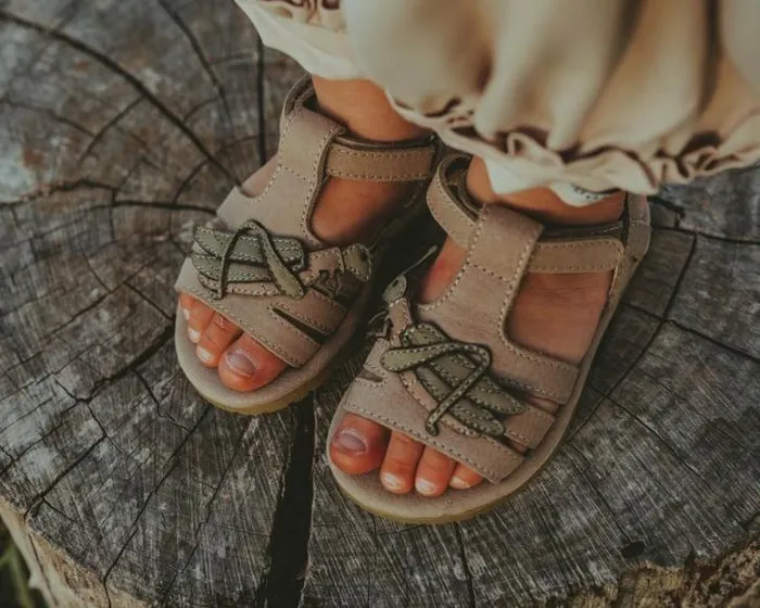 Donsje Amsterdam Sandals Girls Iles Sky Sandals Vintage Grey Leather