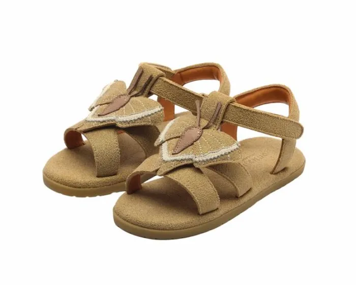 Donsje Amsterdam Sandals Girls Iles Sky Truffle Metallic Leather