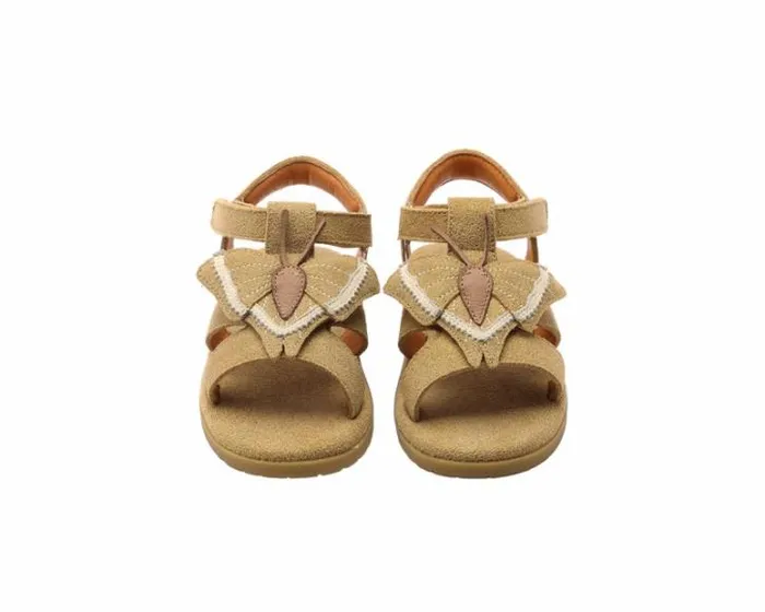 Donsje Amsterdam Sandals Girls Iles Sky Truffle Metallic Leather