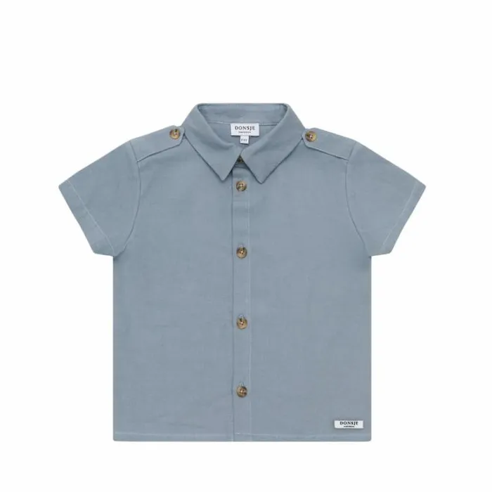 Donsje Amsterdam Shirts and Blouses Boys Qoers Shirt Foggy Blue