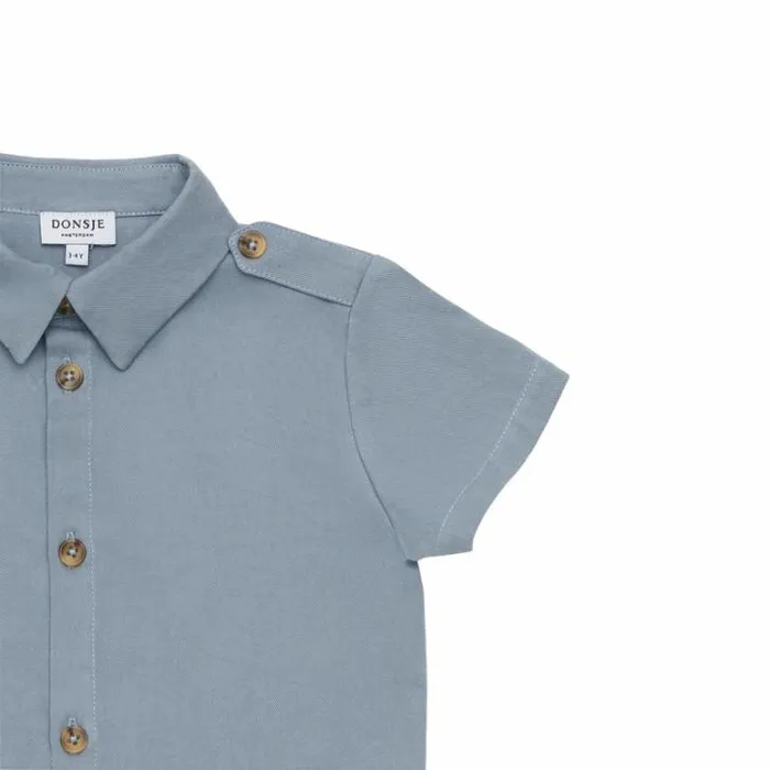 Donsje Amsterdam Shirts and Blouses Boys Qoers Shirt Foggy Blue
