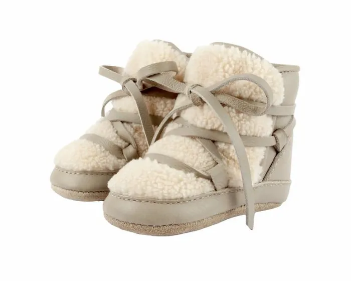 Donsje Amsterdam Shoes Baby Cassi Booties Light Stone Leather