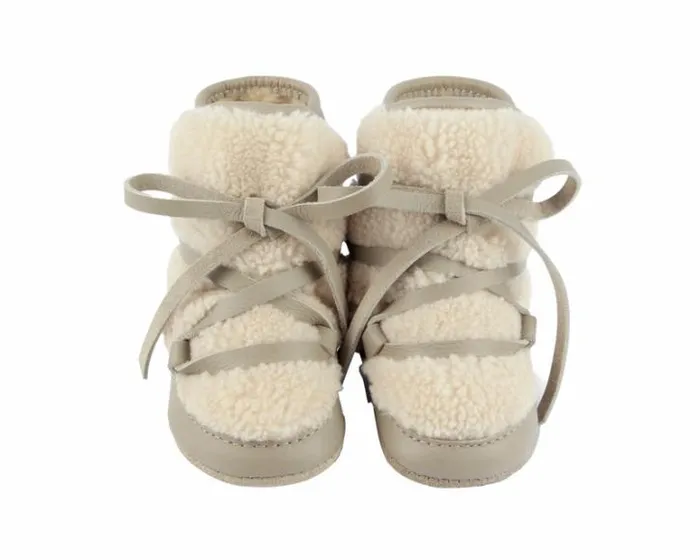 Donsje Amsterdam Shoes Baby Cassi Booties Light Stone Leather