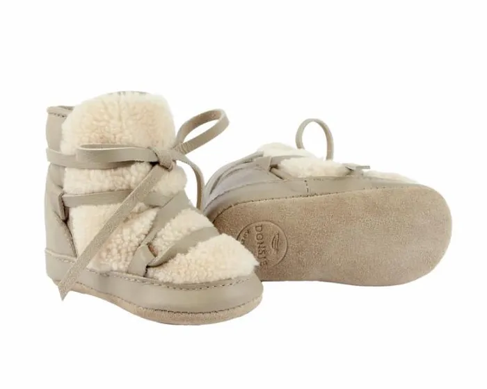 Donsje Amsterdam Shoes Baby Cassi Booties Light Stone Leather