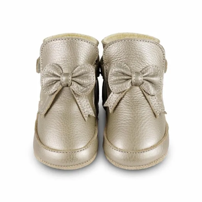 Donsje Amsterdam Shoes Baby Cubow Booties Champagne Metallic Leather