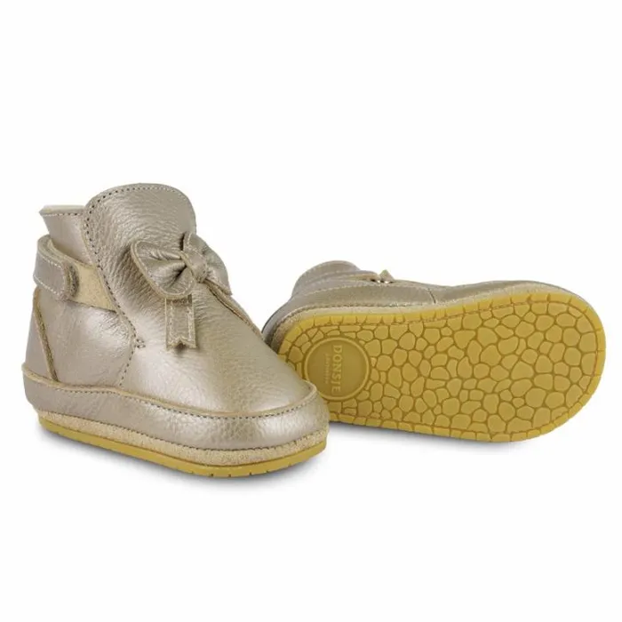 Donsje Amsterdam Shoes Baby Cubow Booties Champagne Metallic Leather