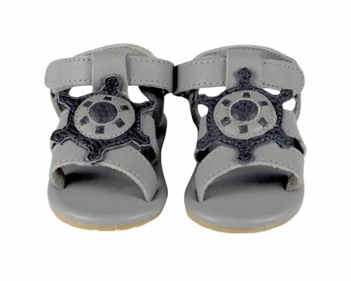 Donsje Amsterdam Shoes Baby Flops Light Grey Betting Leather