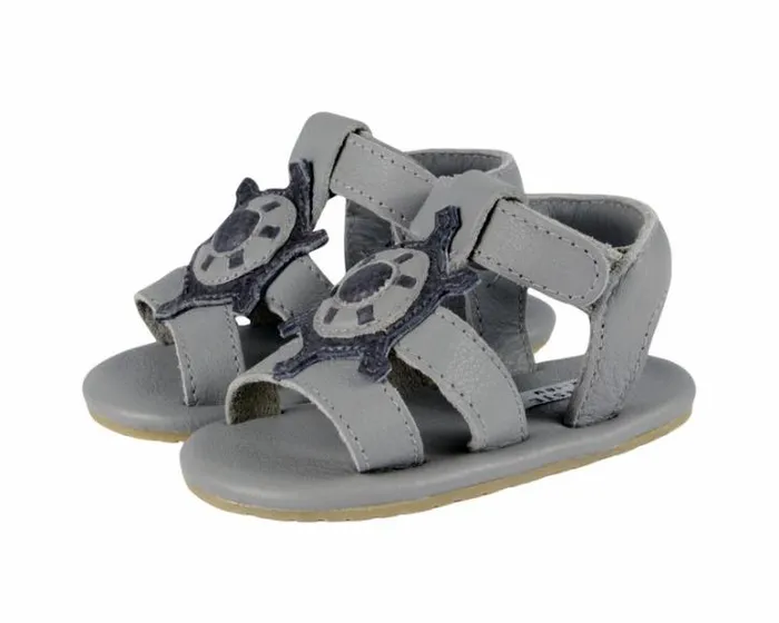 Donsje Amsterdam Shoes Baby Flops Light Grey Betting Leather